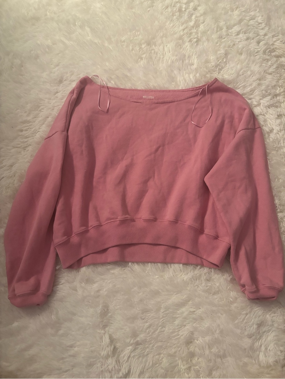 Hollister Cropped Rose Pink Sweatshirt